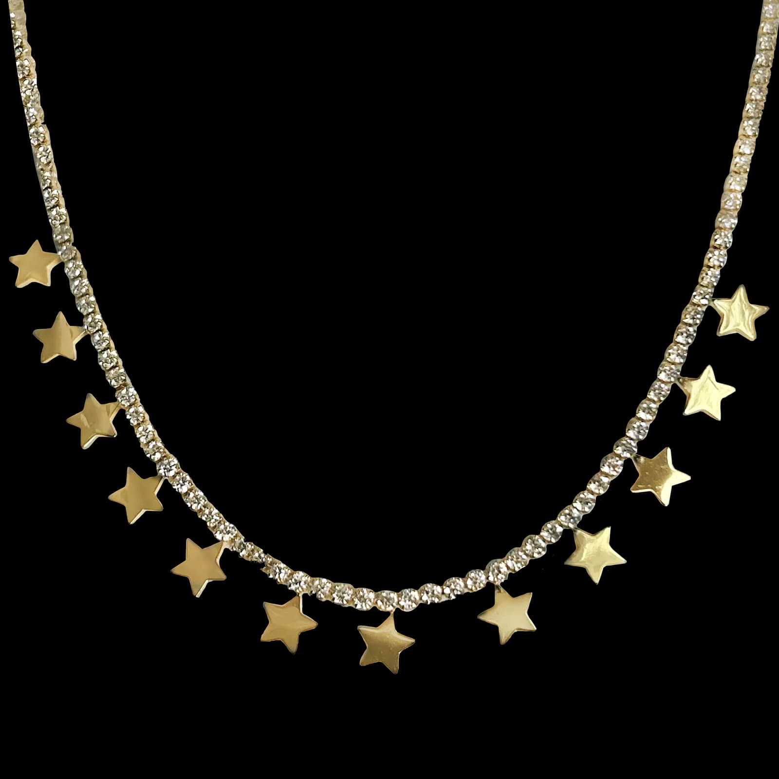 Tennis Chain with Stars Charms