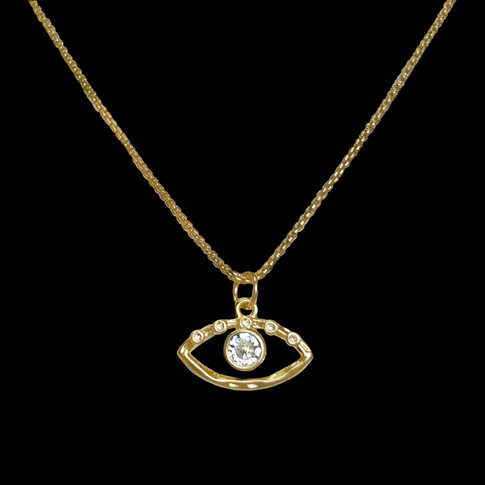 Chain with CZ Evil Eye Pendant