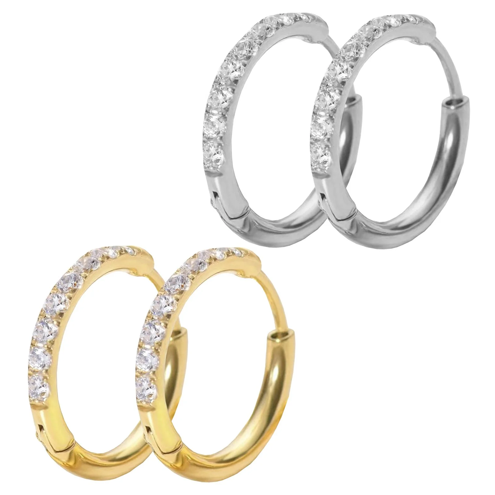 2mm CZ Hoop Earrings