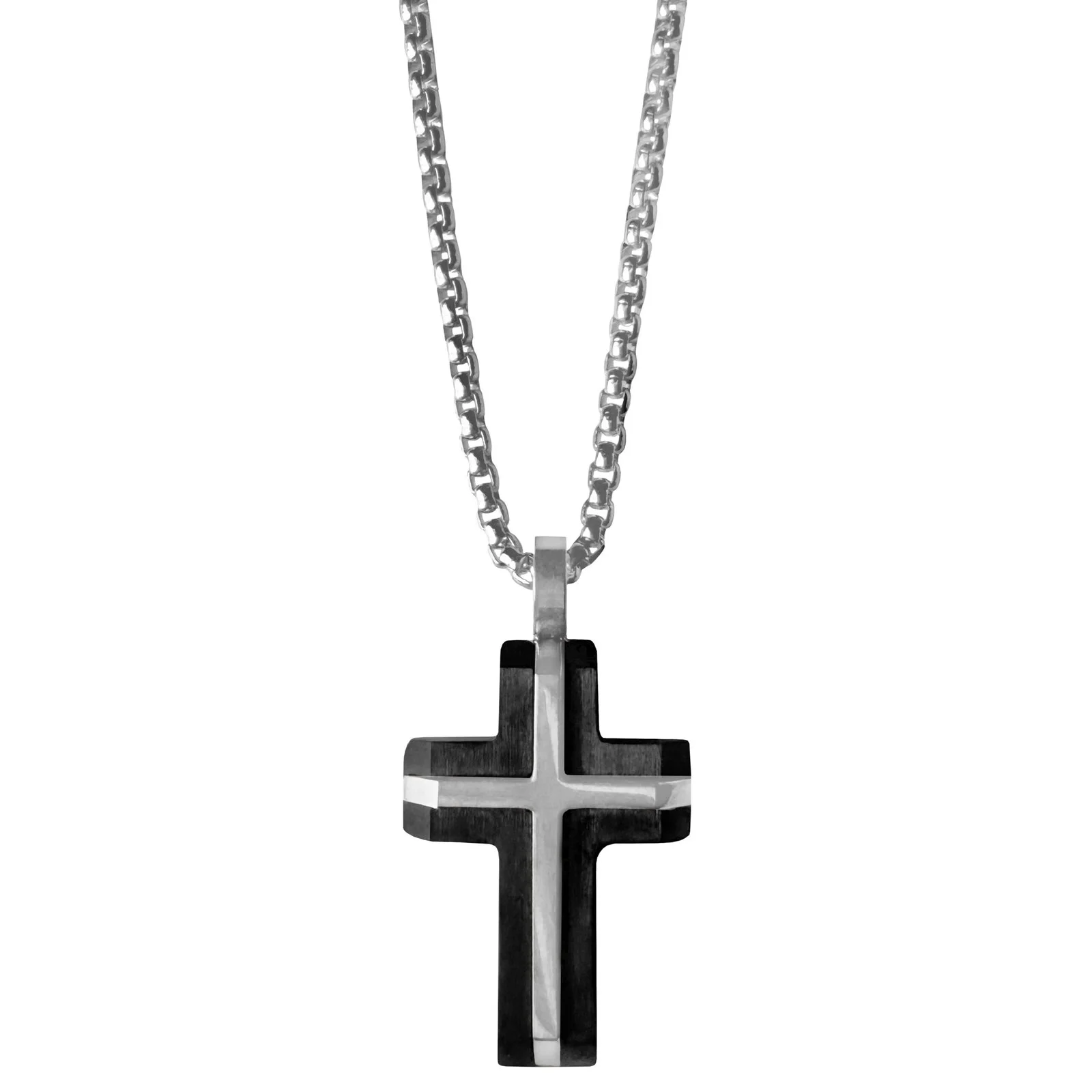 Two-Tone Cross Necklace