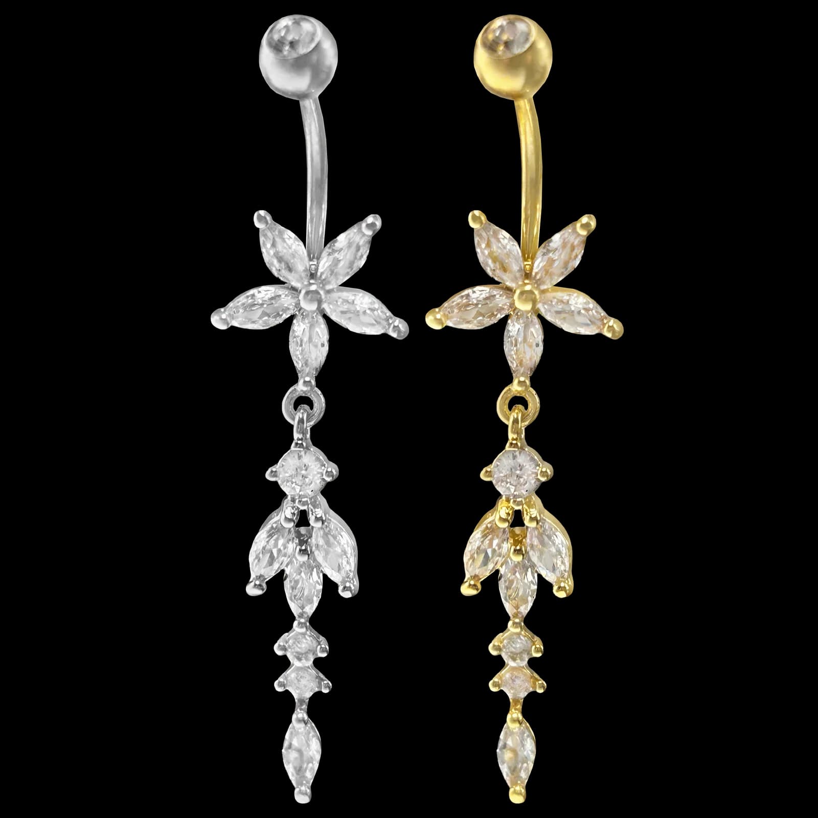Dangling Flower Belly Ring