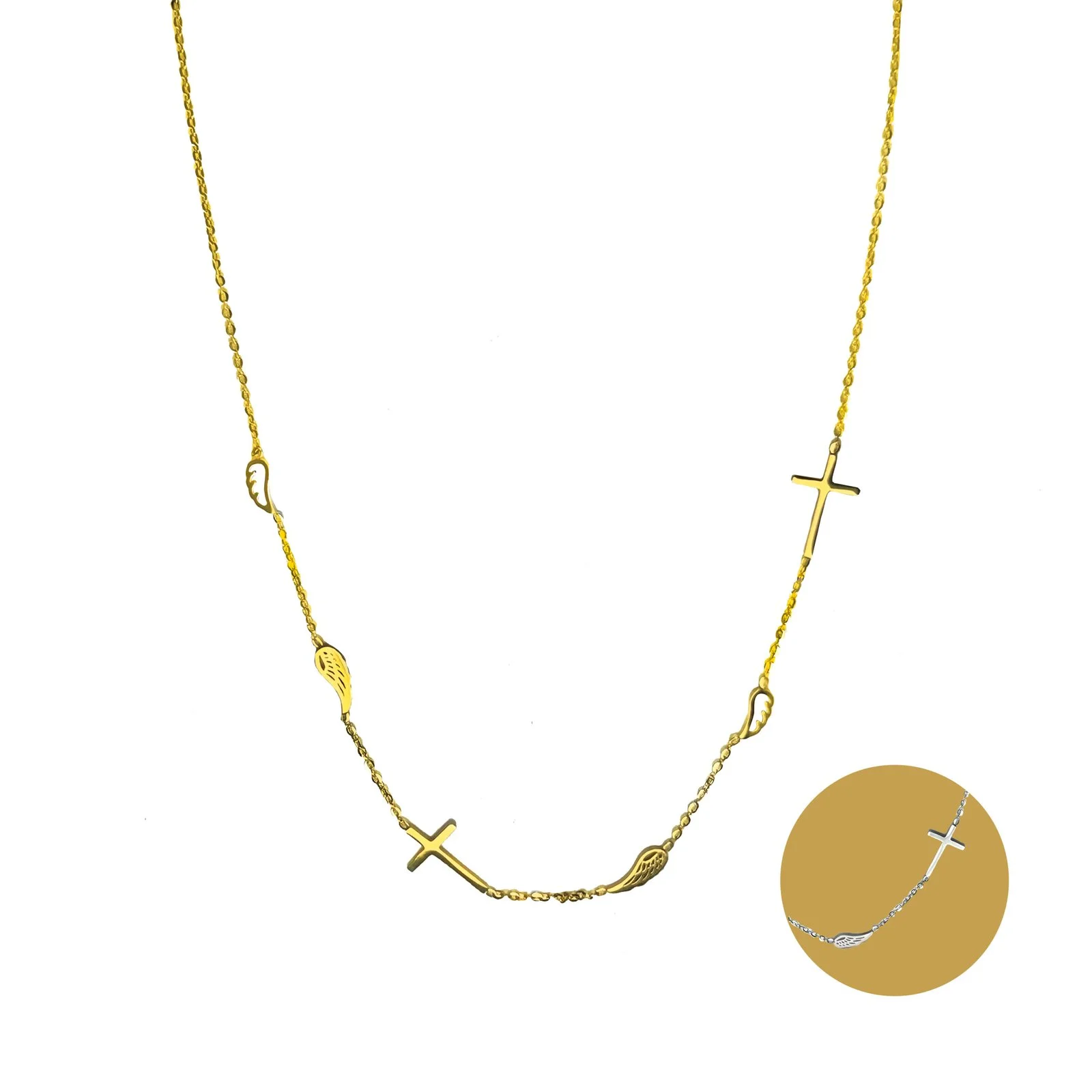 Chain with Cross and Wings