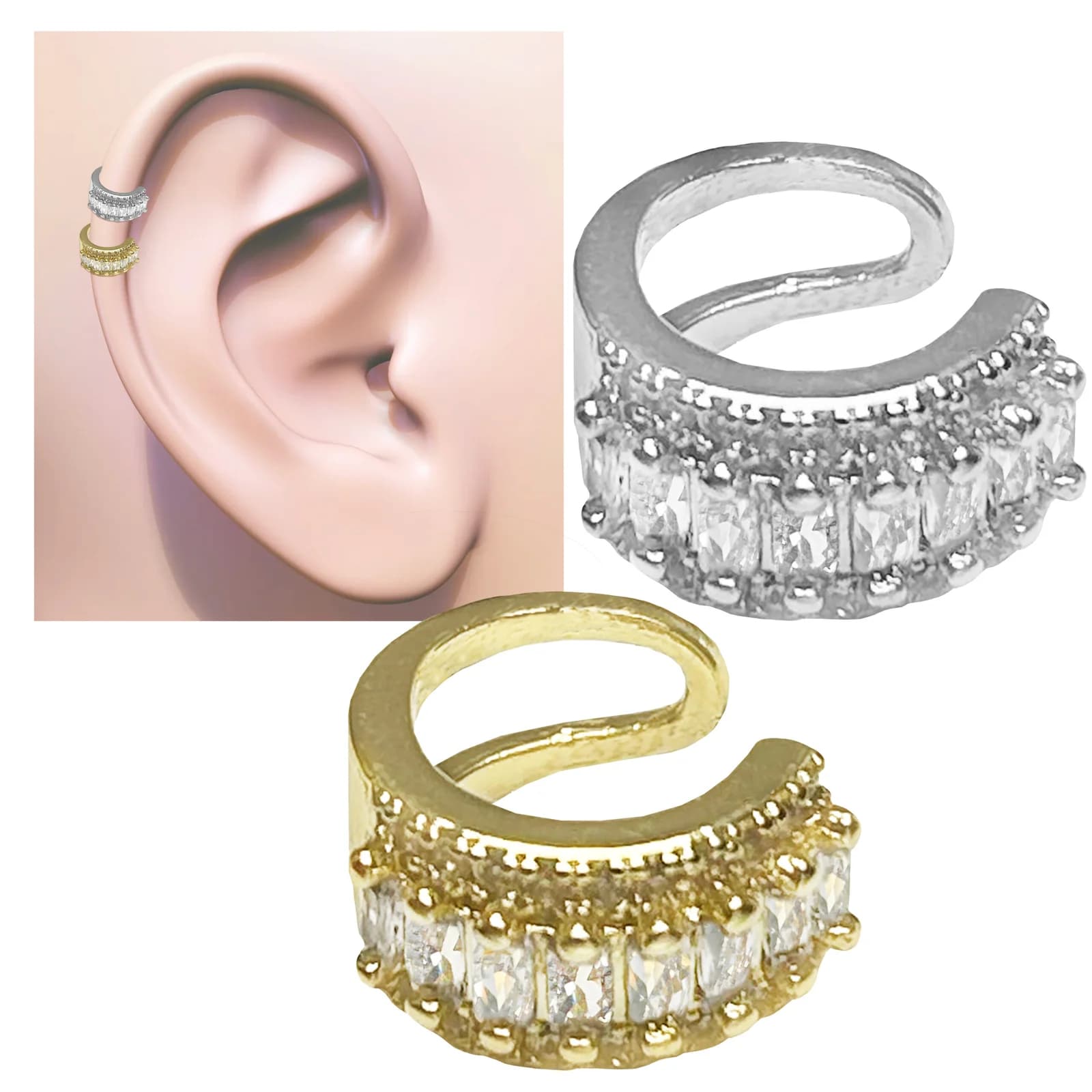 Baguette Jeweled Ear Cuff