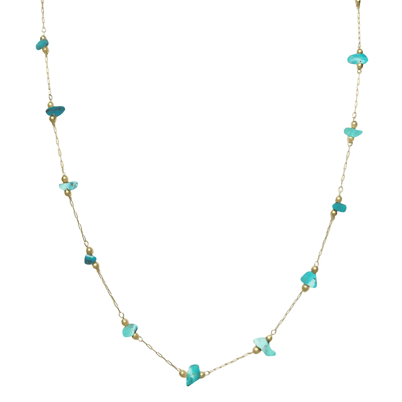Chain Necklace with Turquoise Stones