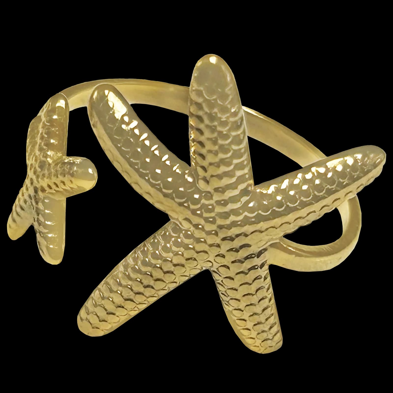 Adjustable Big & Small Starfish Ring