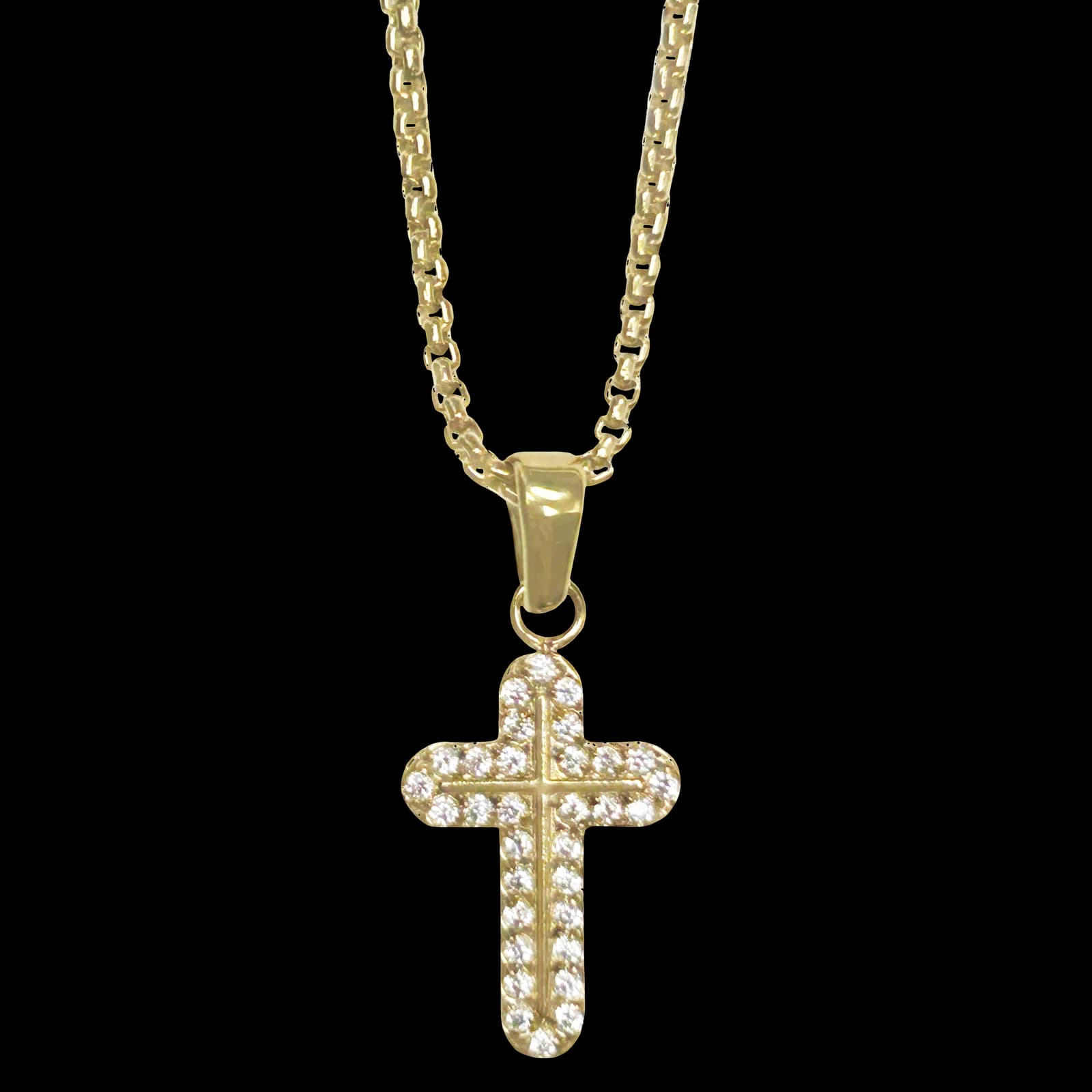 Tiny Bling Cross Necklace