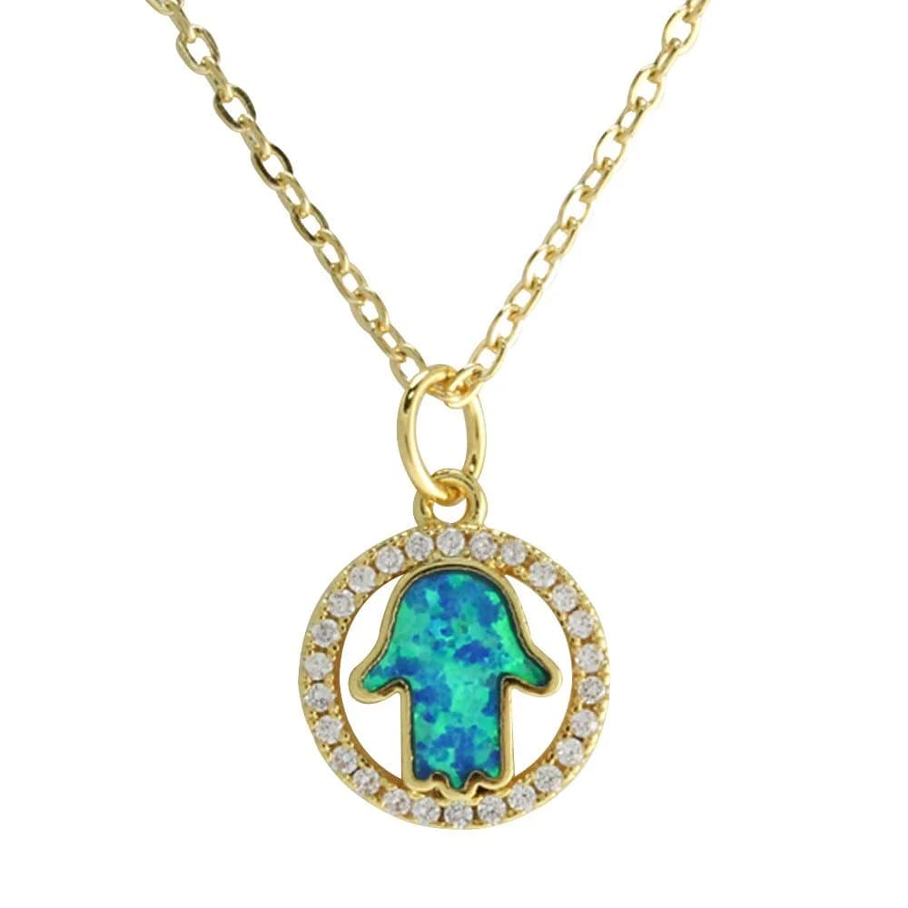 CZ Hamsa Necklace