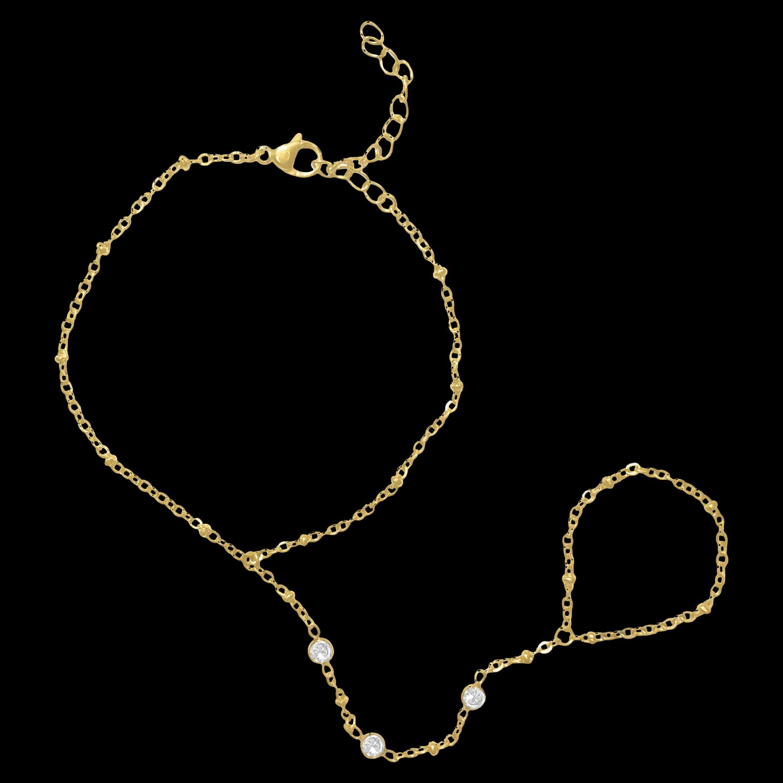 3-Stone CZ Hand Chain