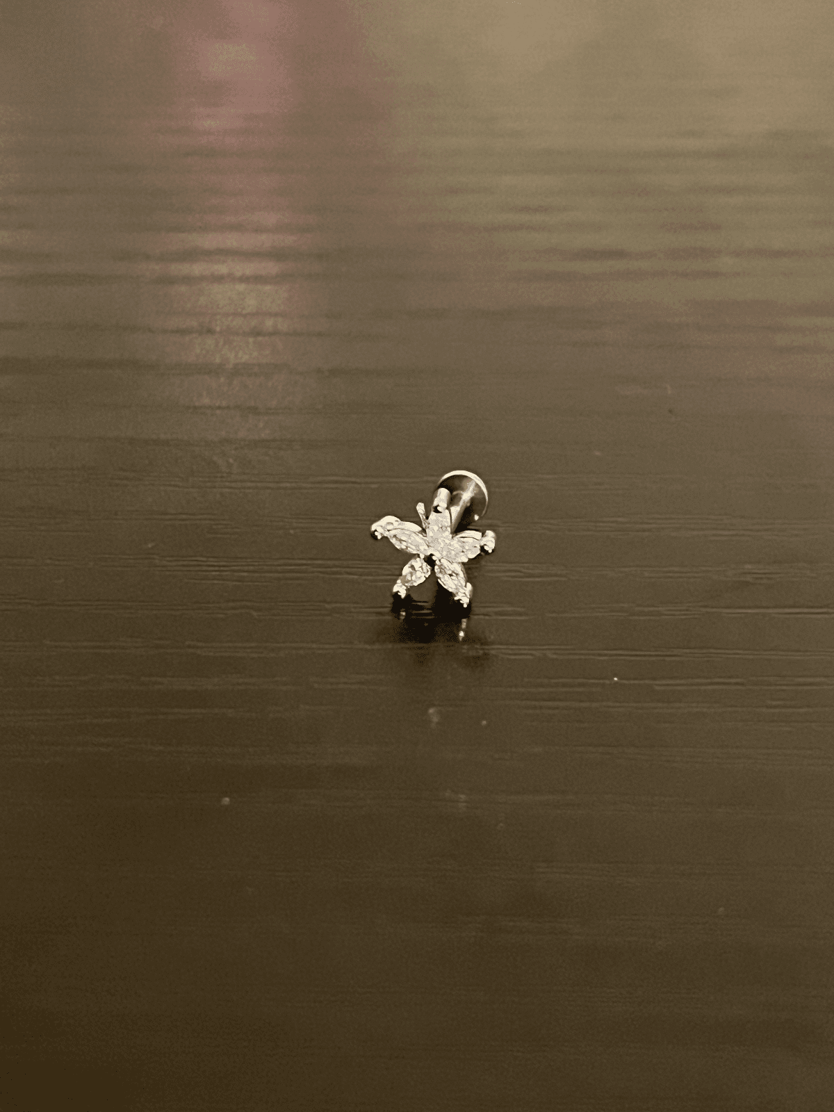 5 petal flower ear stud