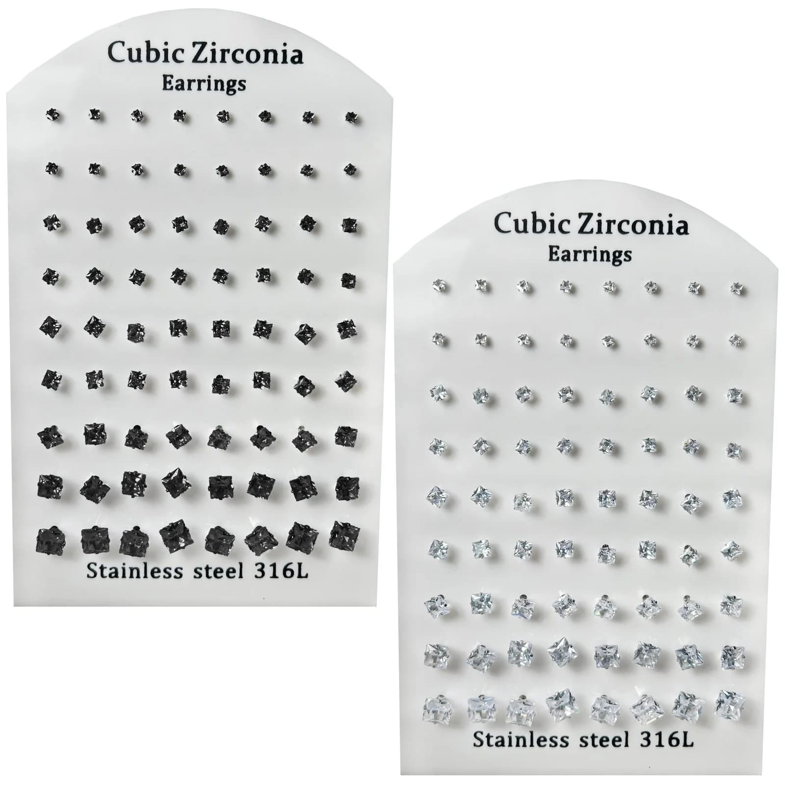 Square CZ Stud Earrings