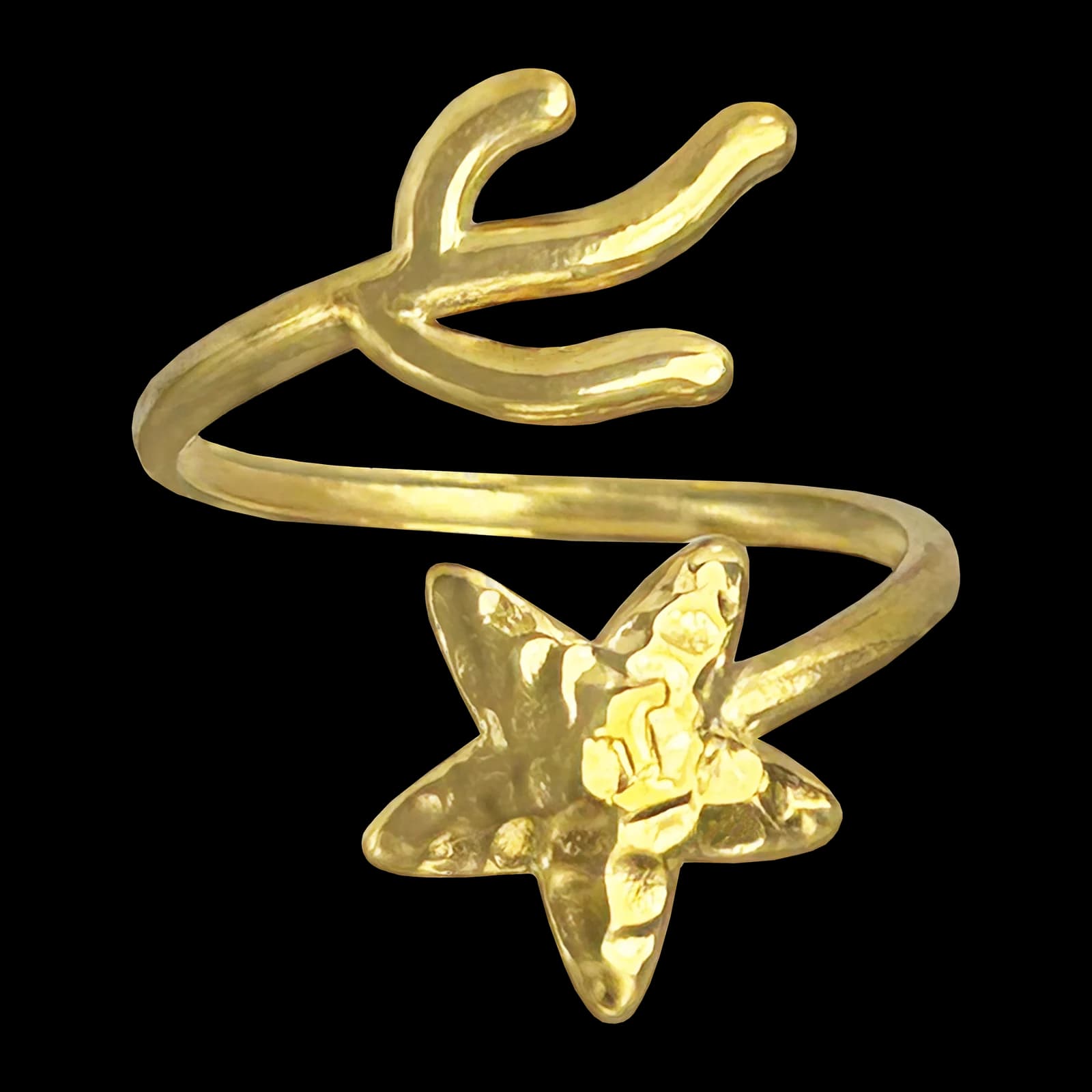 Adjustable Starfish & Coral Ring