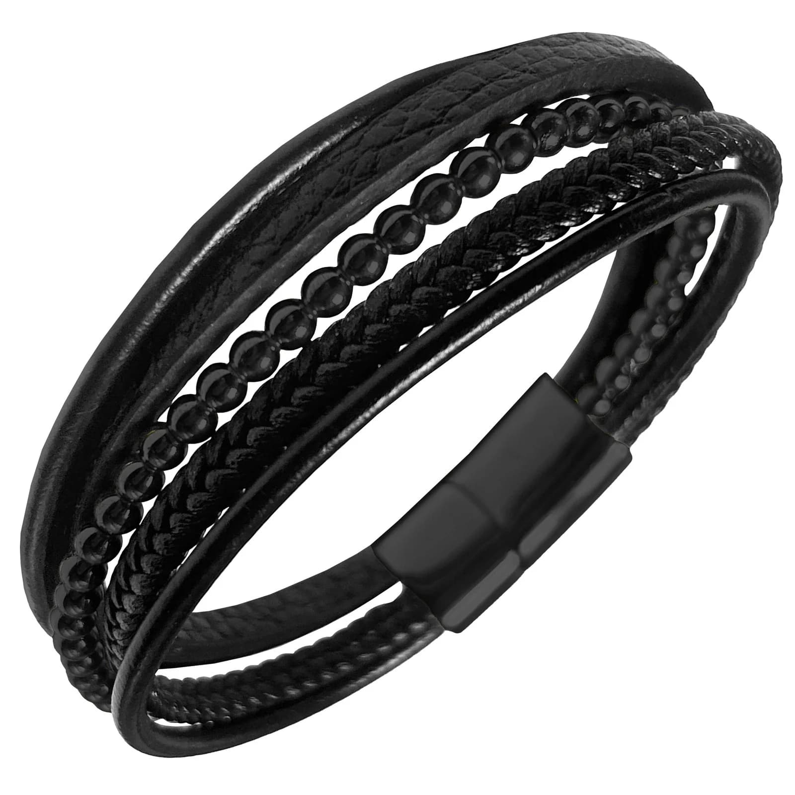 Onyx Leather Bracelet